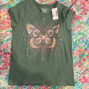Green Butterfly Graphic Tee